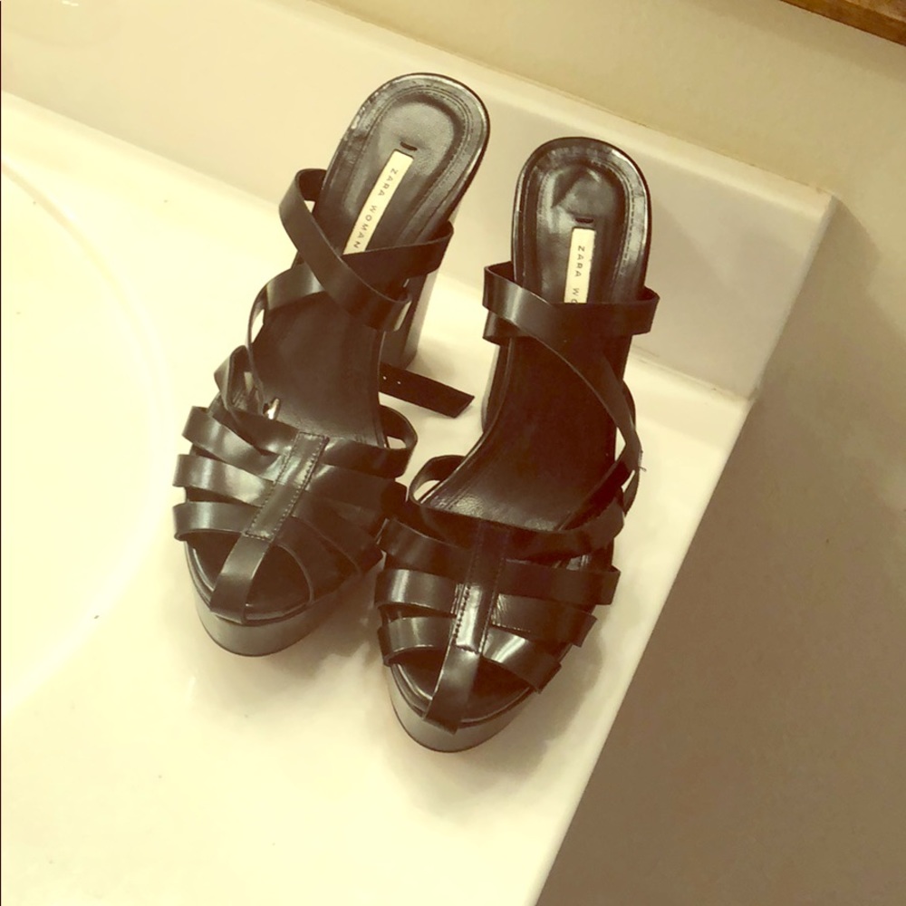 Zara wrap around ankle strap heels